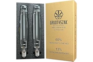 GRUOTVSZAK HPS 1000 Watt Grow Light Bulb E39 60% Increases on RED Spectrum 1950μmol 136000lm Ultra Bloom Flowering High Pressure Sodium 2-Pack