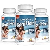Rise-N-Shine BoniHair Catalase Supplement for Vibrant, Youthful Hair Support - 10,000 IU Catalase with Saw Palmetto, Biotin, Fo-Ti, PABA - 180 Capsules - Pack of 3 (90-Day Supply)