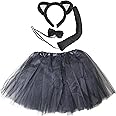 Kirei Sui Kids Animal Kitty Cat Zebra Fox Leopard Ears Headband Bowtie Tail & Tutu Costume