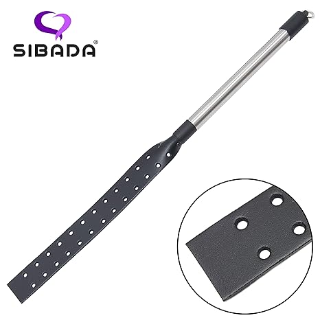 SIBADA Premium Klatsche Spanking Toys aus Echt-Leder und Edelstahl - SM Sex Paddle