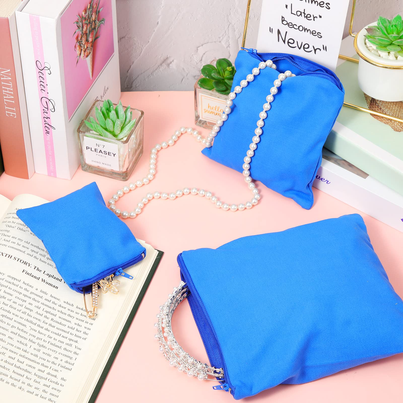 Reginary 12 Pieces Zippered Silver Jewelry Storage Bags Anti Tarnish Silver Protection Bags Jewelry Tarnish Prevention Cloth Pouches for Jewelry Necklace Bracelet Earrings