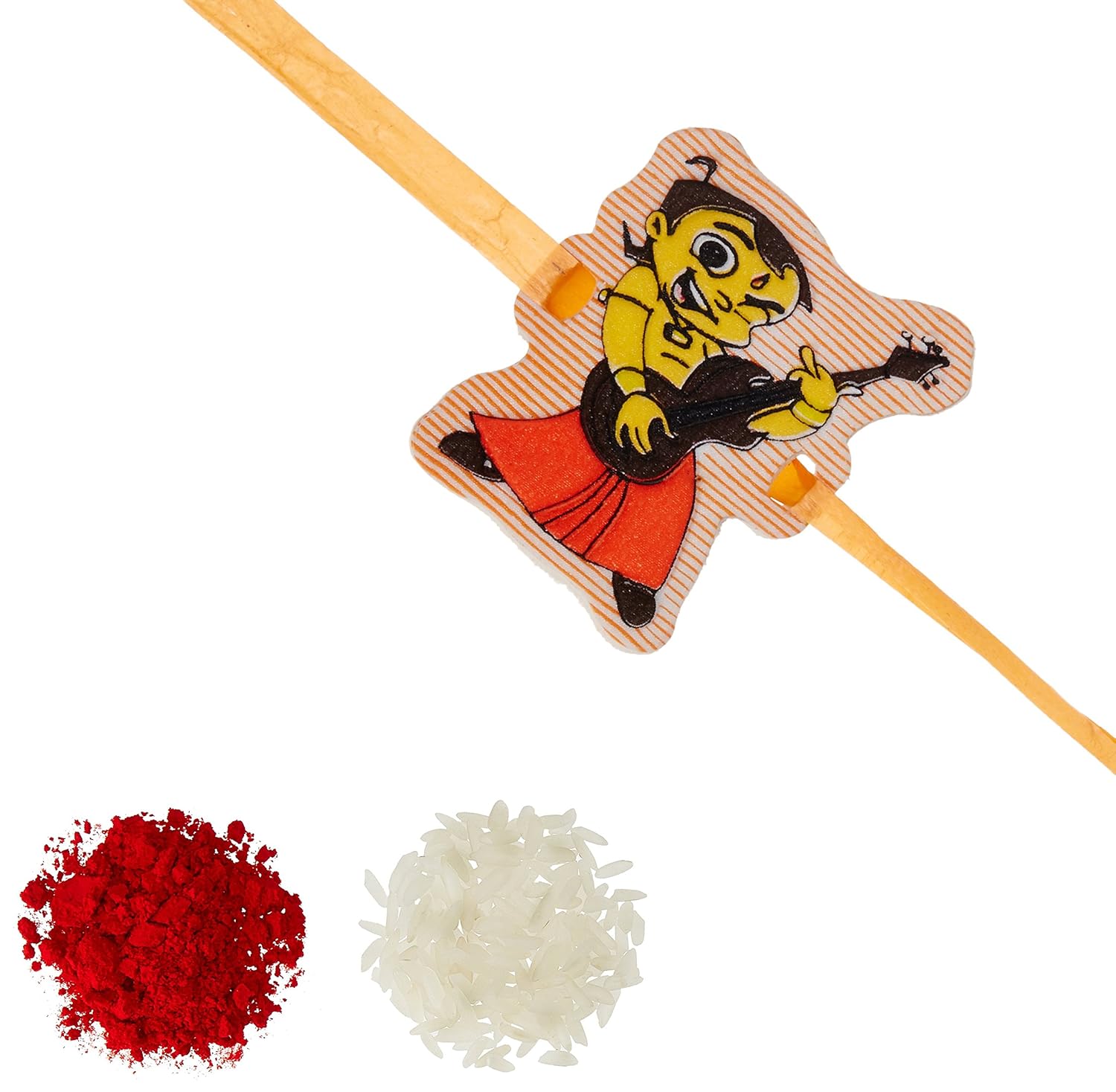 aheli cartoon rakhi with roli chawal tilak for kids (multicolour) (r24118c)