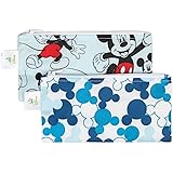 Bumkins Snack Bags, Reusable Fabric, Washable, Food Safe, BPA Free - Mickey Mouse (2-Pack)
