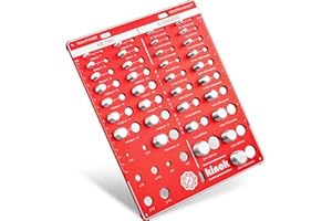 42 Thread Checker Standard and Metric Kinok Bolt Size and Thread Gauge 19 Standard & 15 Metric Sizes & 8 Drill Bit, Bolt Size Finder(Red)