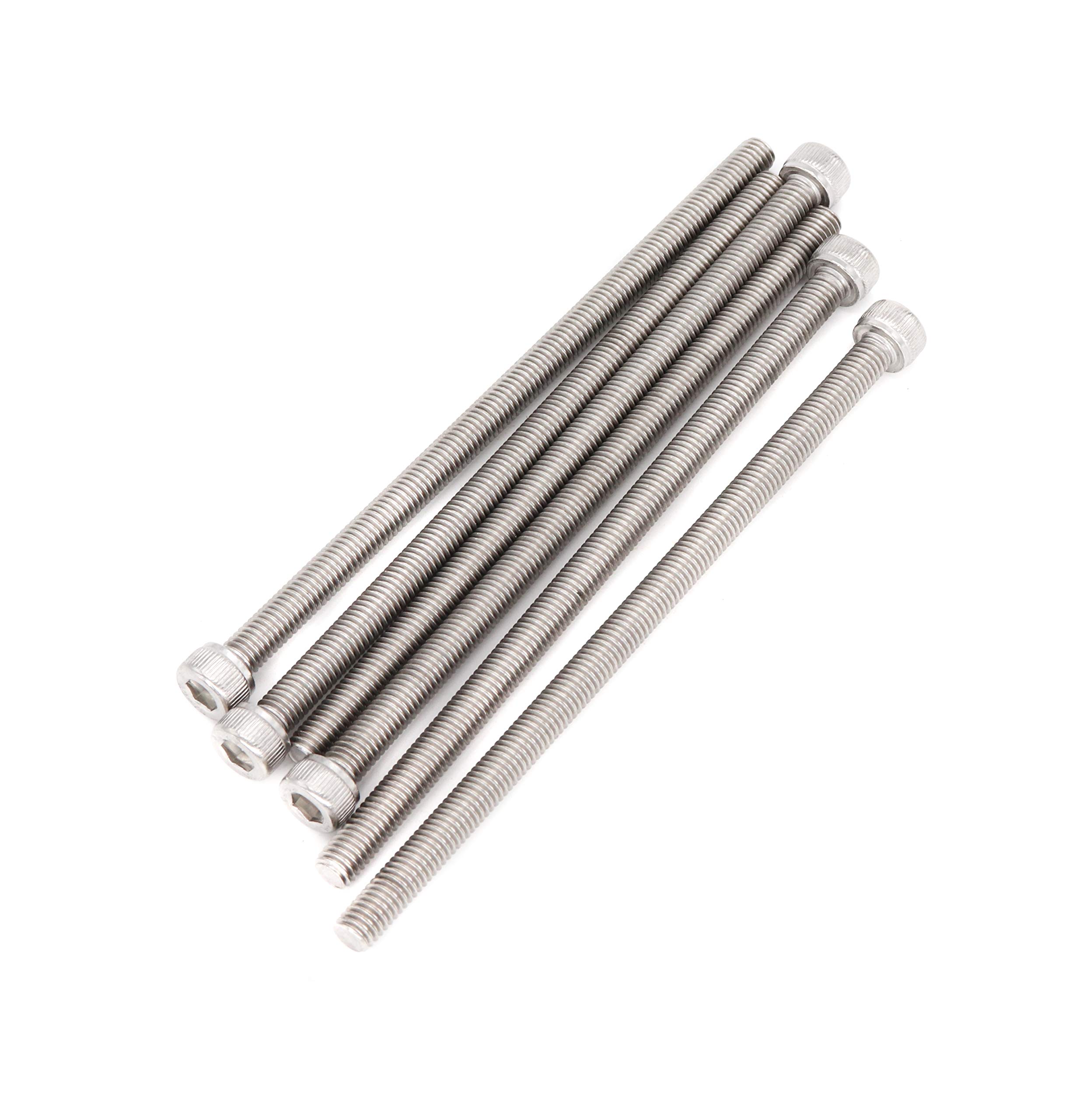 binifiMux 6pcs M6 x 120mm Full Thread 304 Stainless Steel Hex Socket Cap Bolt Screw