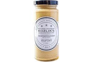 Kozliks Horseradish Hot Spicy Brown Yellow Dijon Natural Gluten Free Non-GMO Mustard, 8.5oz Jar