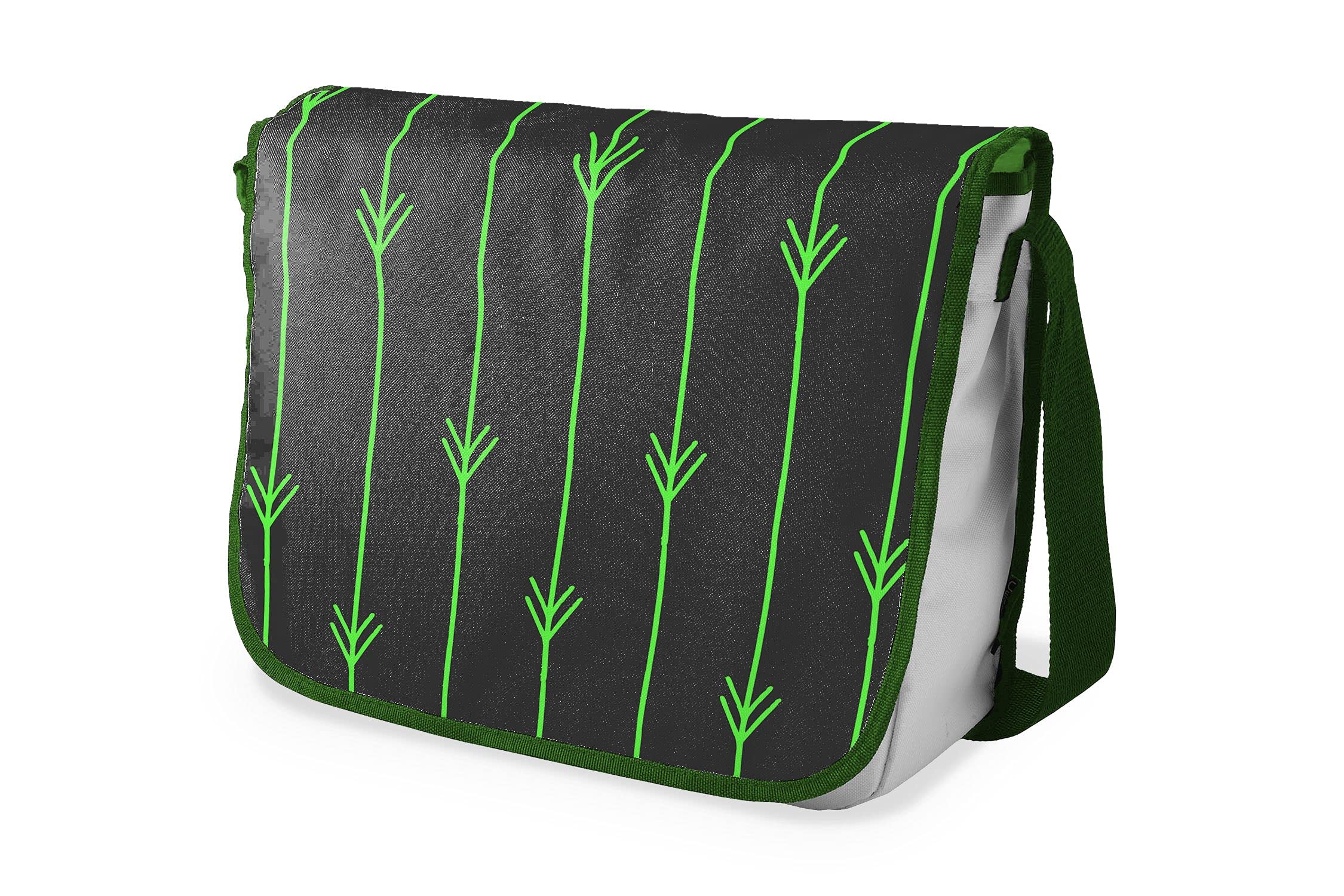 Bonamaison Digitally Printed Messenger School Bag with Khaki Strap for Students, Cross Body Bag, Courier Bag, Shoulder Bag for School, Back to School, Size: 29x36 Cm