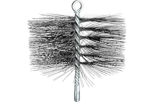 Stanbroil 8 Inch Round Steel Chimney Cleaning Brush with 1/4" NPT Fitting for Masonry Chimney Flue, Works with Most Chimney Rod Sets