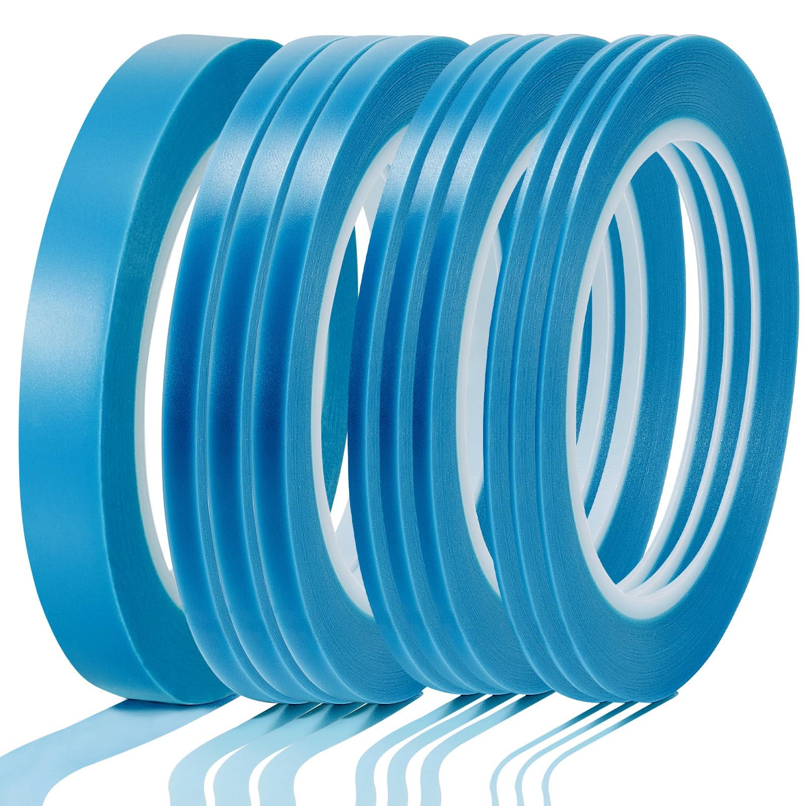 Photo 1 of Xuniea 10 Rolls Pinstripe Tapes Vinyl Thin Automotive Masking Tape for Curves Automotive Car DIY Craft Back to School Painting Painter Art Gift, 33 Meters for Each Roll(Blue,1/16,1/8,1/4,1/2inch)