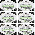Brunswick Wild Caught Sardine Fillets in Hot Pepper, 3.75 oz Can - 16g Protein per Serving - Gluten Free, Keto Friendly - Great for Pasta & Seafood Recipes (Pack of 6)