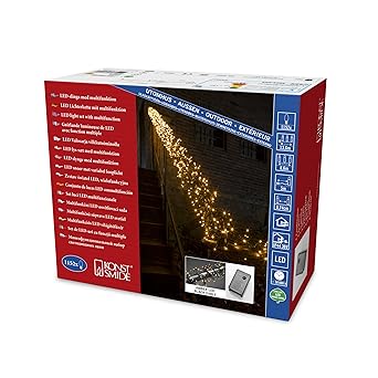 Konstsmide 3864-800 Micro LED Büschellichterkette 'Cluster' / für Außen (IP44) / mit 8 Funktionen, SteuergerÃ¤t und Memoryfun