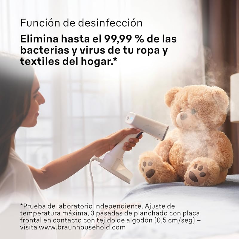 Braun quickstyle 5 gs5011pu, ferro vertical com placa dupla freeglide 3d, vaporizador vertical com aquecimento rápido, vapor 22 g/min, capacidade 150 ml, 1200w, branco/violeta