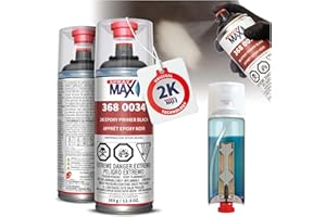 SPRAY MAX SprayMax 2K Epoxy Primer Black | 2K Primer Automotive | Epoxy Spray Paint for Metal, Aluminum & Steel | Corrosion-Resistant, Fast-Drying, High Adhesion & Professional Grade 12.5 oz