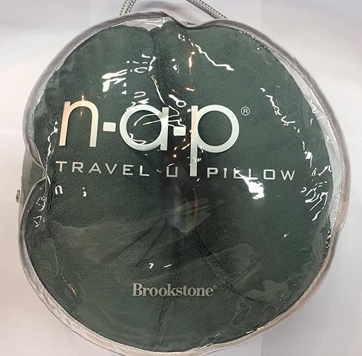 Amazon Com Brookstone N A P Travel U Pillow Green Home Kitchen