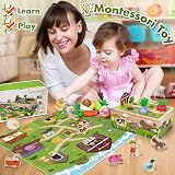 MuMua Montessori Wooden Sensory Farm Toy Set for 1 2 3 Year Olds view 4