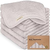 6-Pack Organic Baby Washcloths - Soft Viscose from Bamboo Washcloth, Baby Wash Cloths, Baby Wash Cloth for Newborn, Kids, Bat