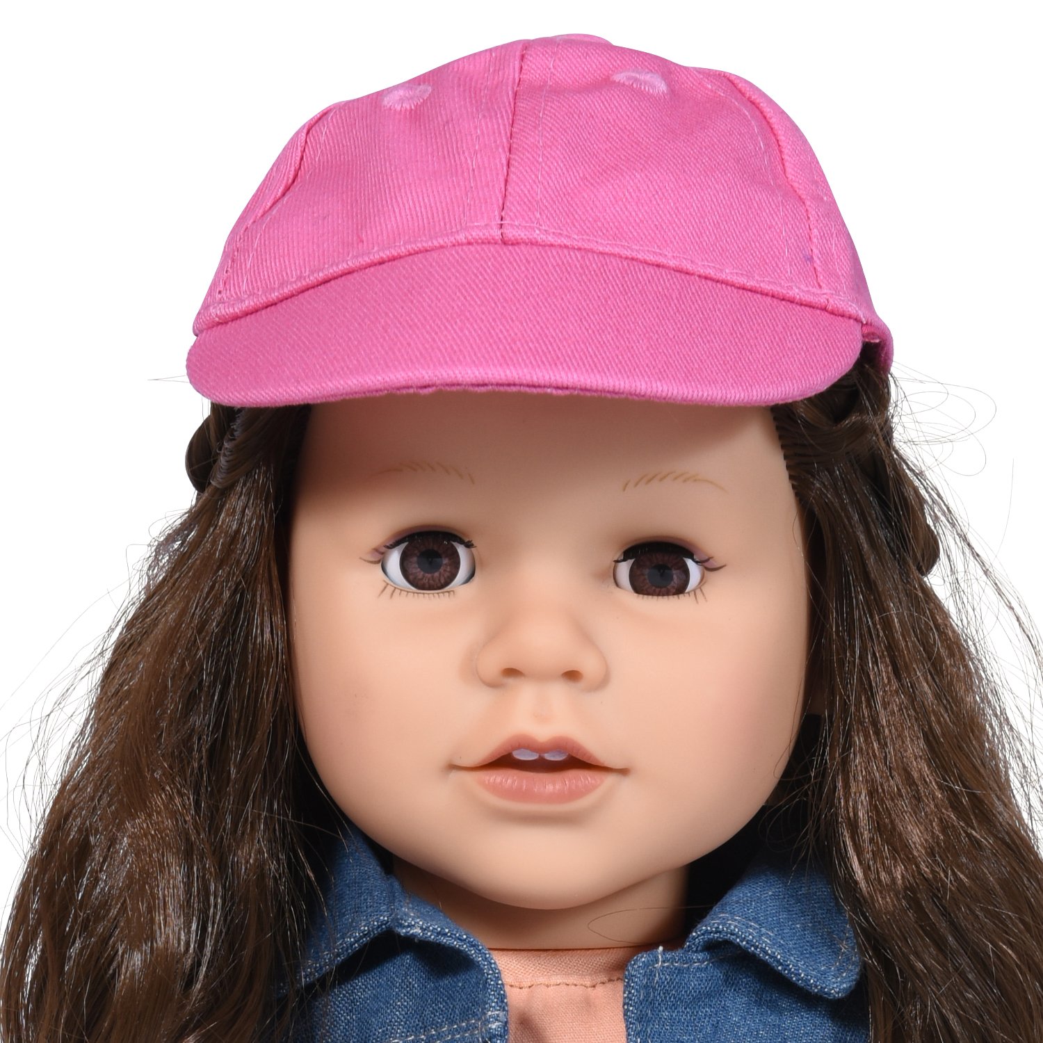 The New York Doll Collection - Pink Sun Protecting Sports Cap | Doll Clothing Tennis Cap fits 18 inch/46 cm Girl Doll, D231