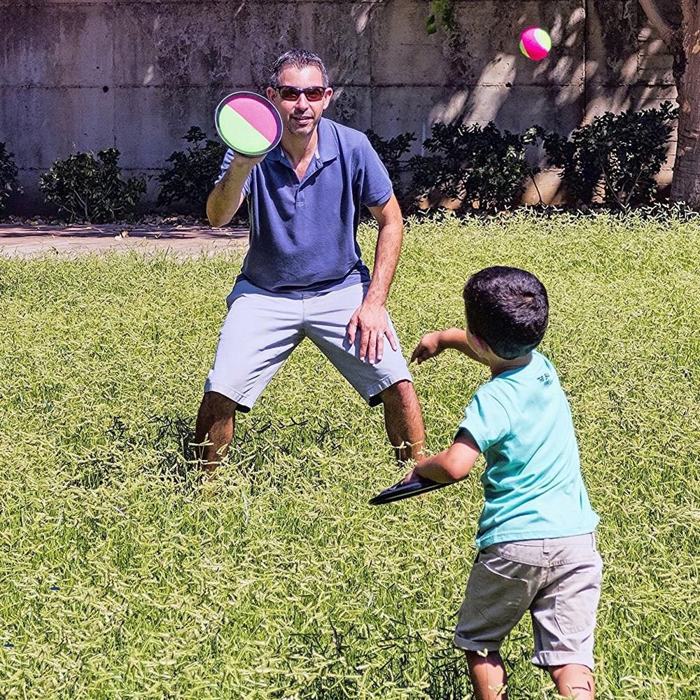 Enshey Throw & Fang Fledermaus Nylon Ball Spiel Set - Kind Kind im freien Garten Garten Strand Picknick Party Familie Poolspielzeug