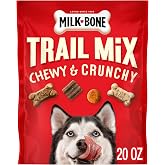 Milk-Bone Trail Mix, Crunchy &amp; Chewy Dog Treats, 20 Oz. Bag | Made with real beef &amp; sweet potato, bite sized dog treats in a mix of fun shapes and textures