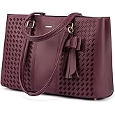 LOVEVOOK Laptop Tote Bag for Women 15.6 Inch Waterproof PU Leather Computer Bags for Business Office Work Briefcase