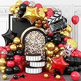 Movie Night Balloon Garland Arch Kit,Film Themed Party Decorations | Includes Clapboard & Popcorn Foil Balloons, Decorations For Movie Birthday, Anniversary And Film Themed Celebrations