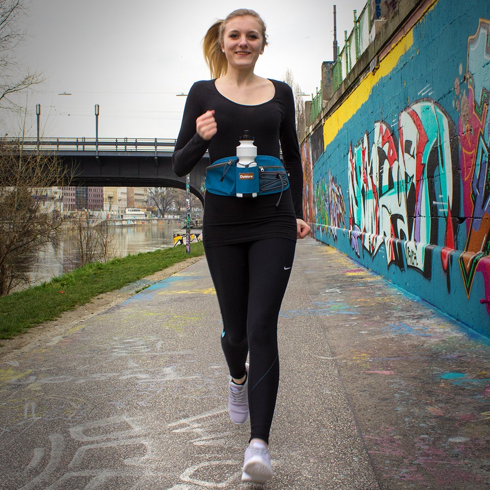 Waterproof, Nylon Hydration Belt for Hiking and Running - Waist Pack with 24 Ounce Water Bottle