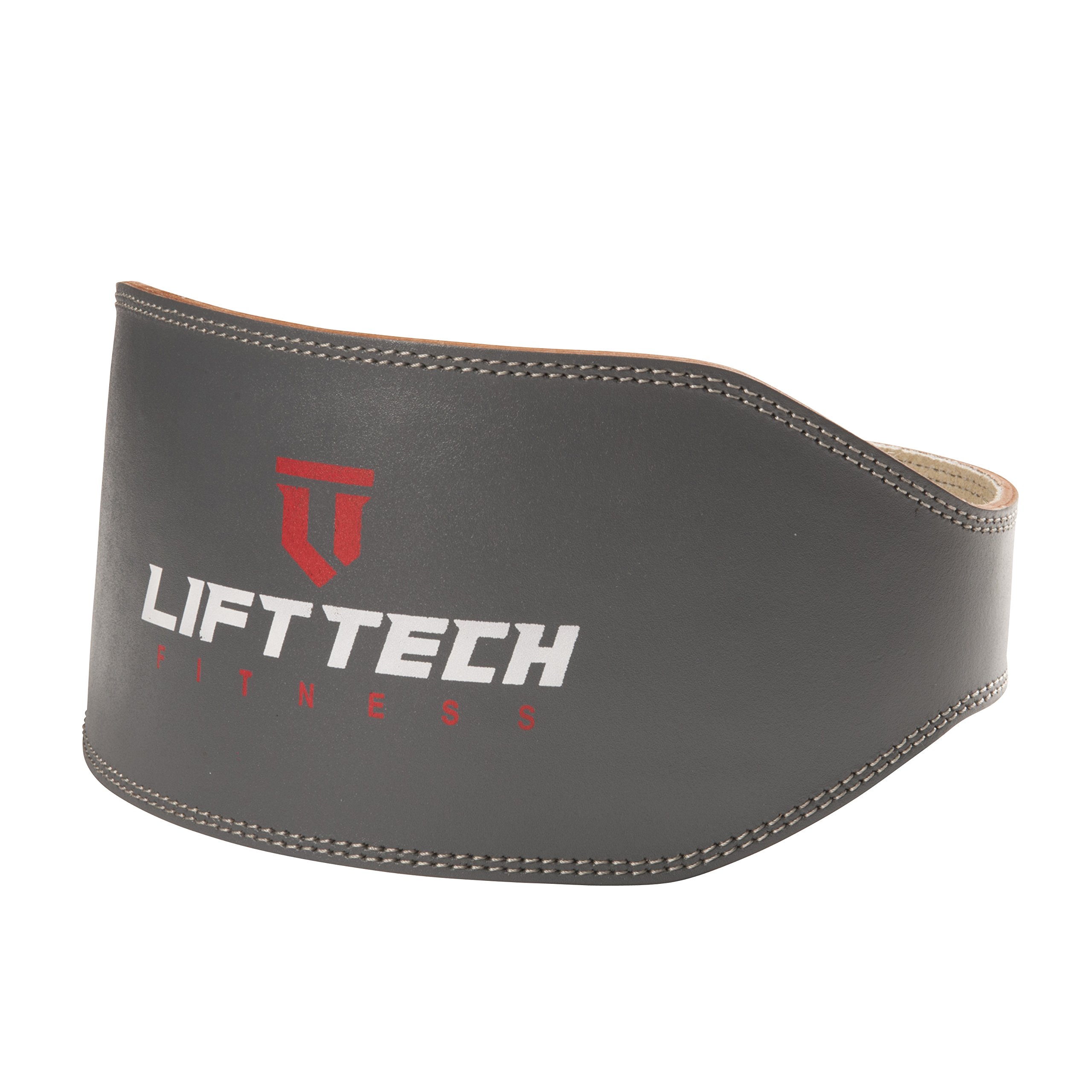 Lift Tech Fitness Unisex Adult 6-Inch Padded Leather Belt - Grey, X-Large