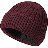choshion Winter Beanie Hat for Men Women,Fleece Lined Fisherman Beanies,Cold Weather Thick Warm Knit Cuffed Skull Cap