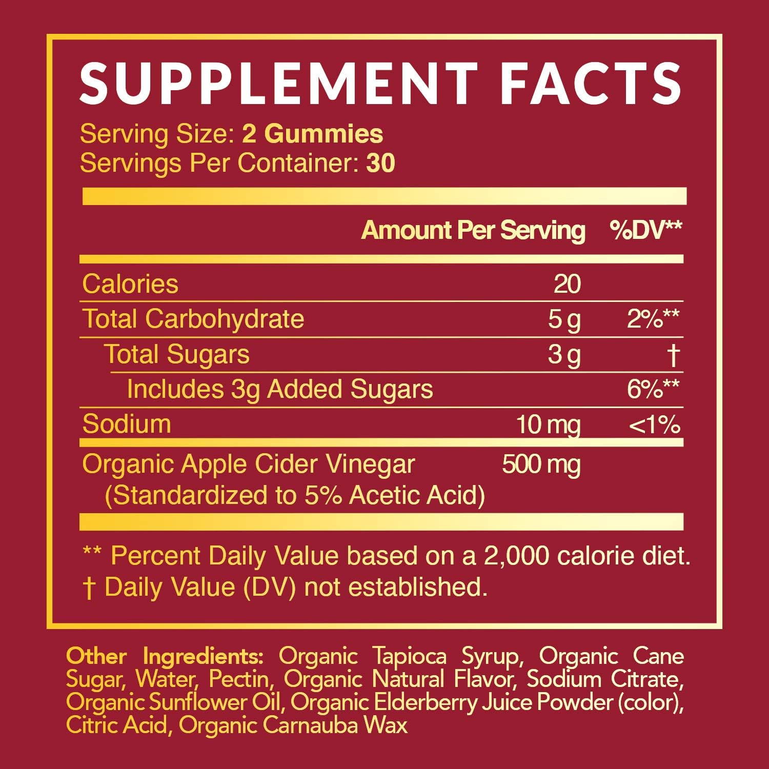 Havasu Nutrition Apple Cider Vinegar Gummies for Detox Cleanse & Belly Control; Organic ACV with Mother Enzyme; 60 Vegetarian Gummies (60 Ct): Health & Personal Care