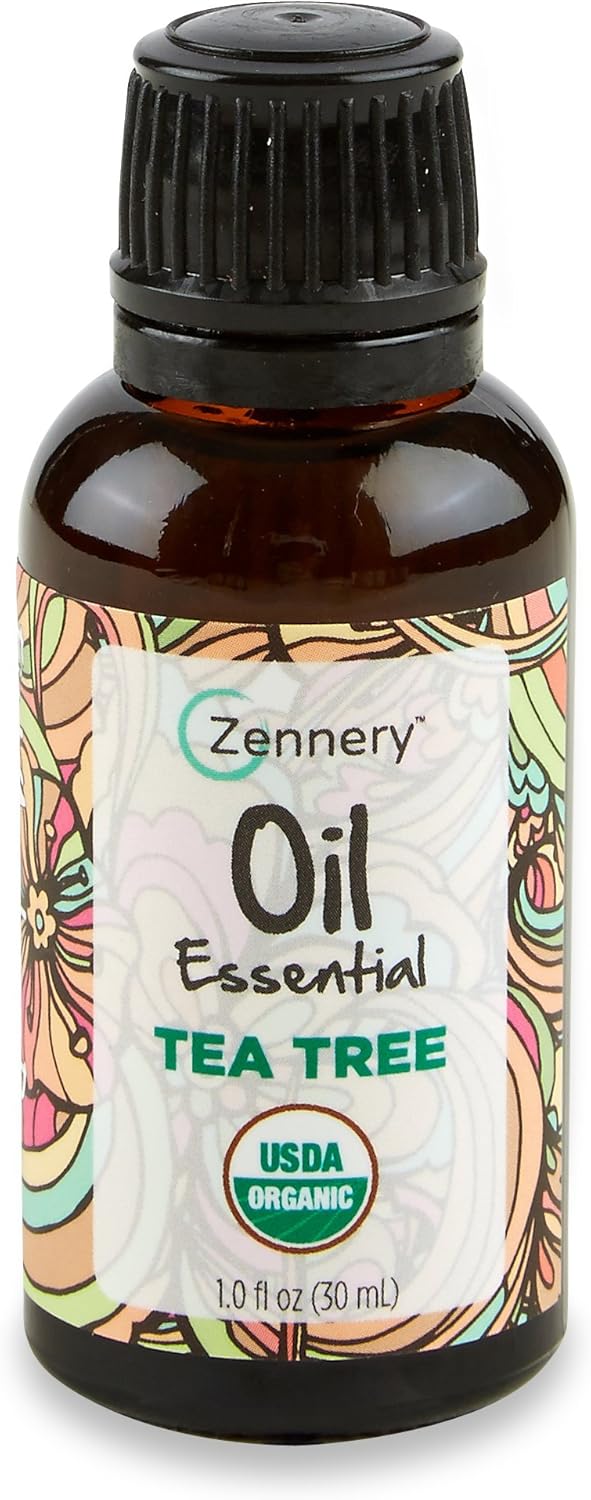 Zennery 100% Pure Tea Tree Essential Oil (USDA Certified Organic) 1oz (30ml) Melaleuca alternifolia -from Australia - Great for diffusers *NOT Tested ON Animals* …