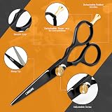 Candure 6.5 Hair Scissors with Comb Leather Pouch Professional Stainless Steel view 6