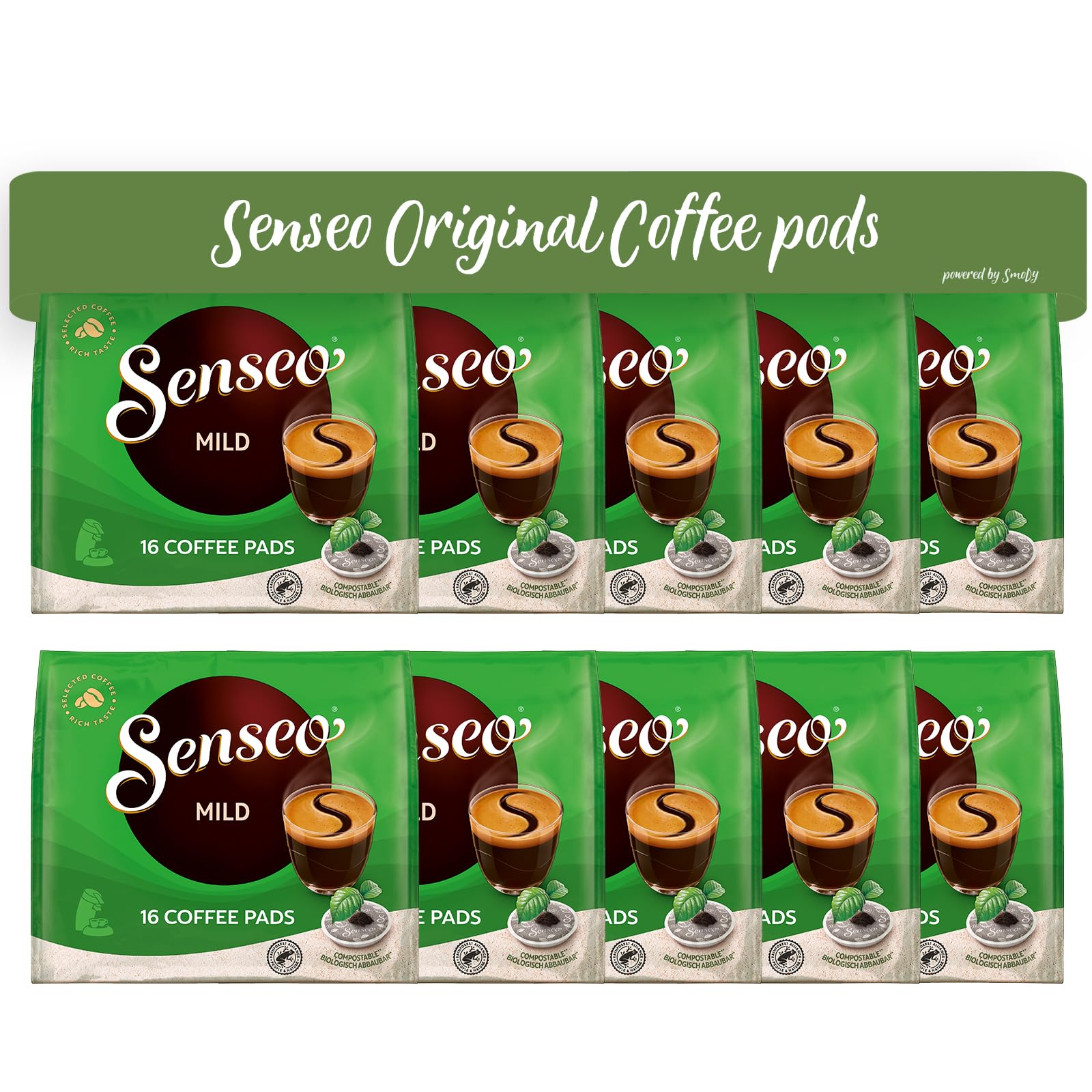 Senseo Mild Light Roast Coffee Pods, 16 Count (Pack of 10