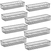 Wetheny Farmhouse Décor Metal Wire Organizer Storage Basket Bin(8 Pack)-Toilet Paper Storage-Organization and Storage for Bedroom, Bathroom, Kitchen Cabinets, Pantry, Laundry Room, Garage (Black)