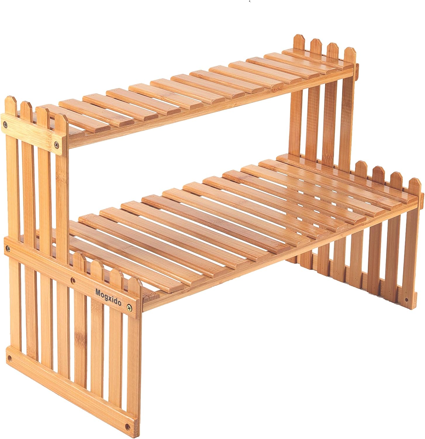 Bamboo Plant Shelf, 2Tiers Small Plant Rack, Shelves for