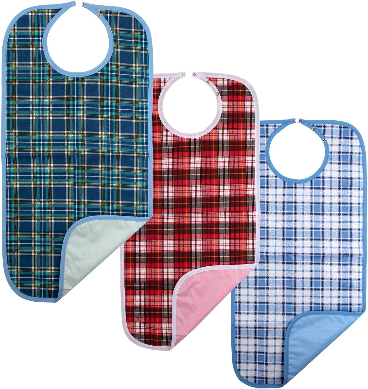 Adult Bib Clothing Protector,(3 Pack,18"x30") Washable and
