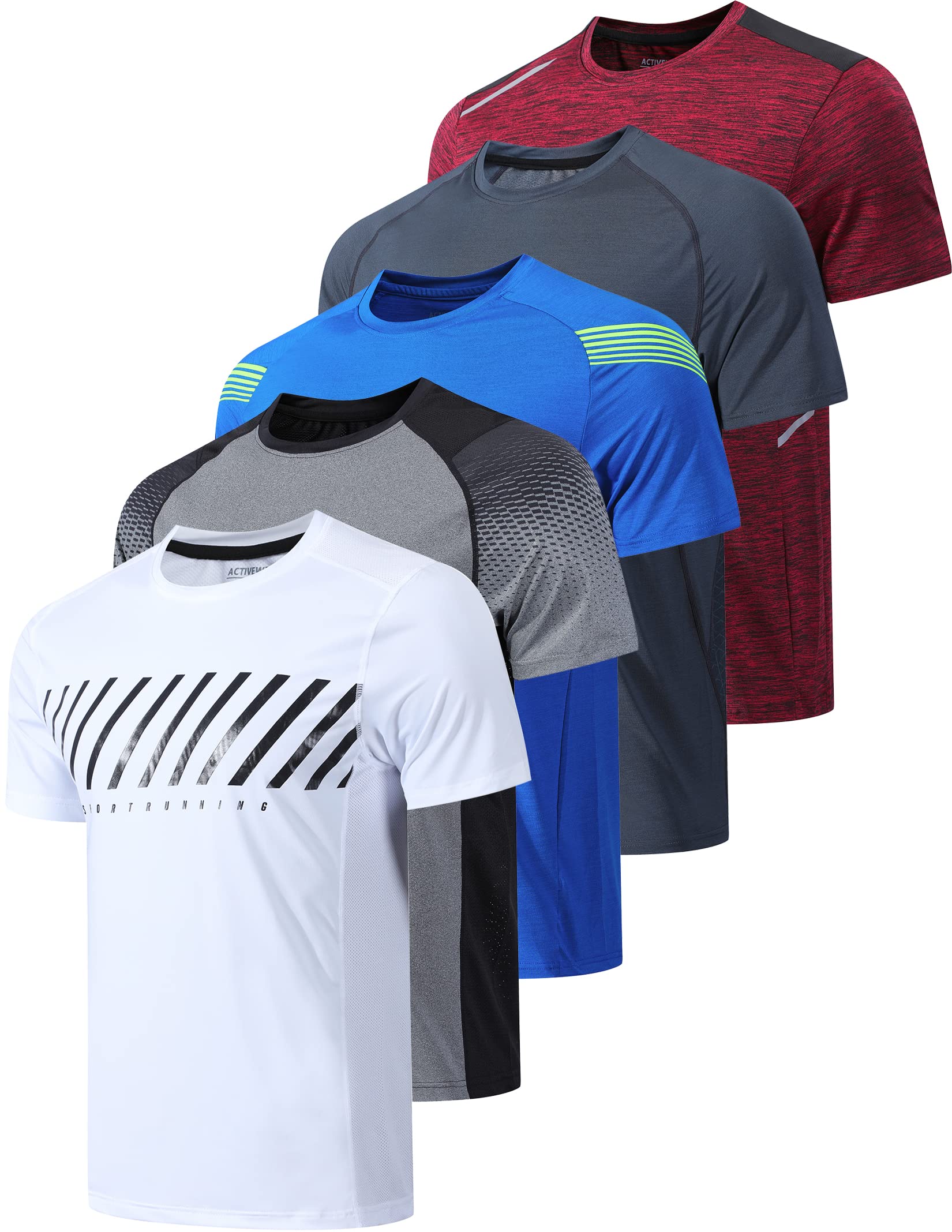 thumbnail image 2 of Men's Blue Mesh Short Sleeve T-Shirt - Athletic Running Gym Tee With Moisture Wicking 2 of 11