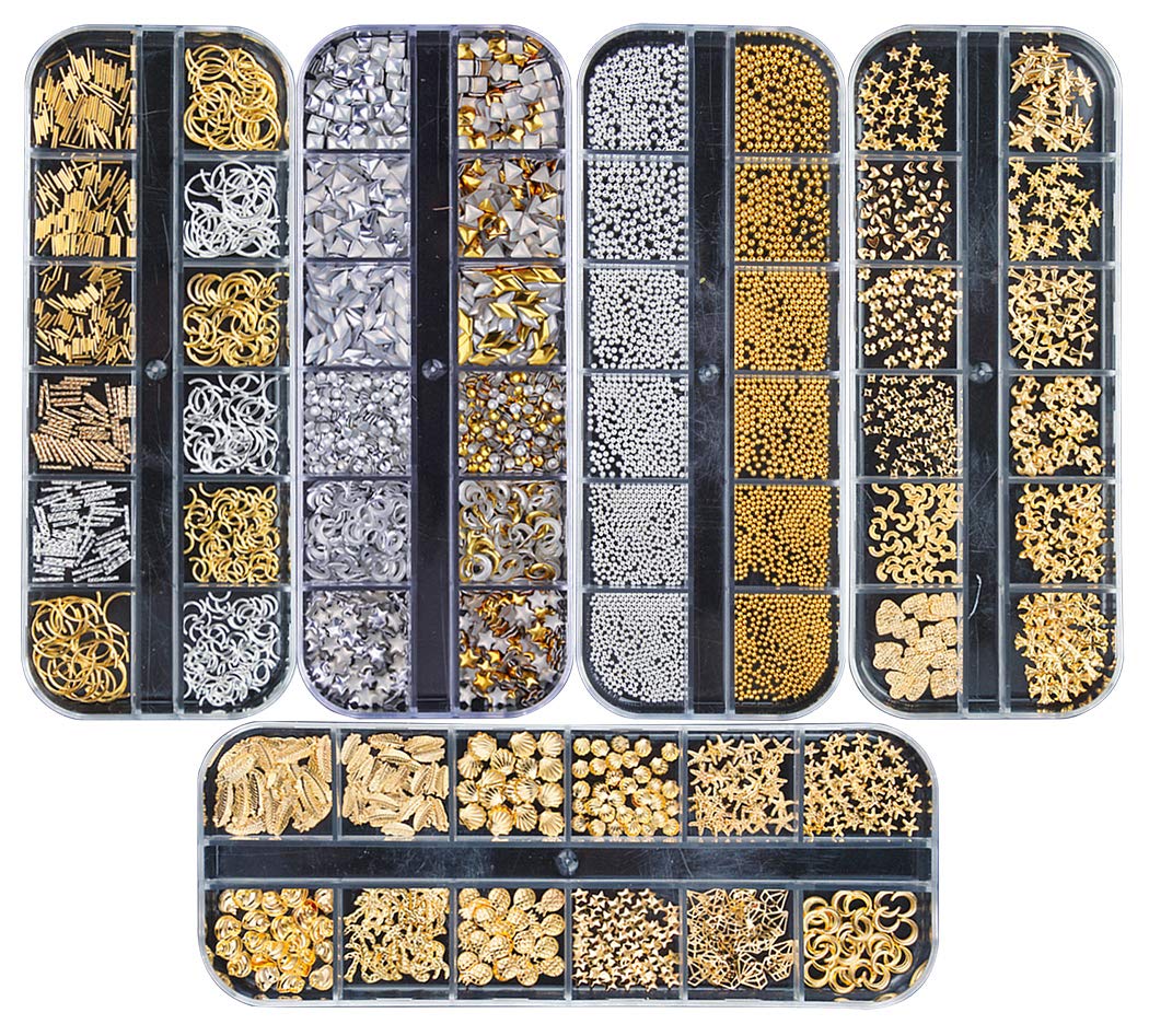 Ranvi 3000 Pieces(5 Boxes) Nail Art Rhinestone Set Nail Ornaments Style1 — image 1