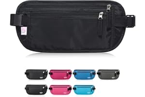 AIKELIDA Money Belt Passport Holder for Women Men - Secure Hidden Travel Wallet Fanny Pack with RFID Blocking