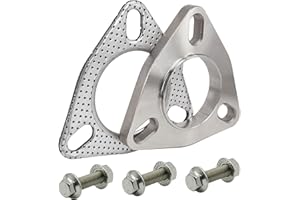 SHINTONES 2 inch 3-Bolt Exhaust Flange Connection Kit, Flange and Gasket for Exhaust Turbo Downpipe Catback Headers Stainless Steel 51mm