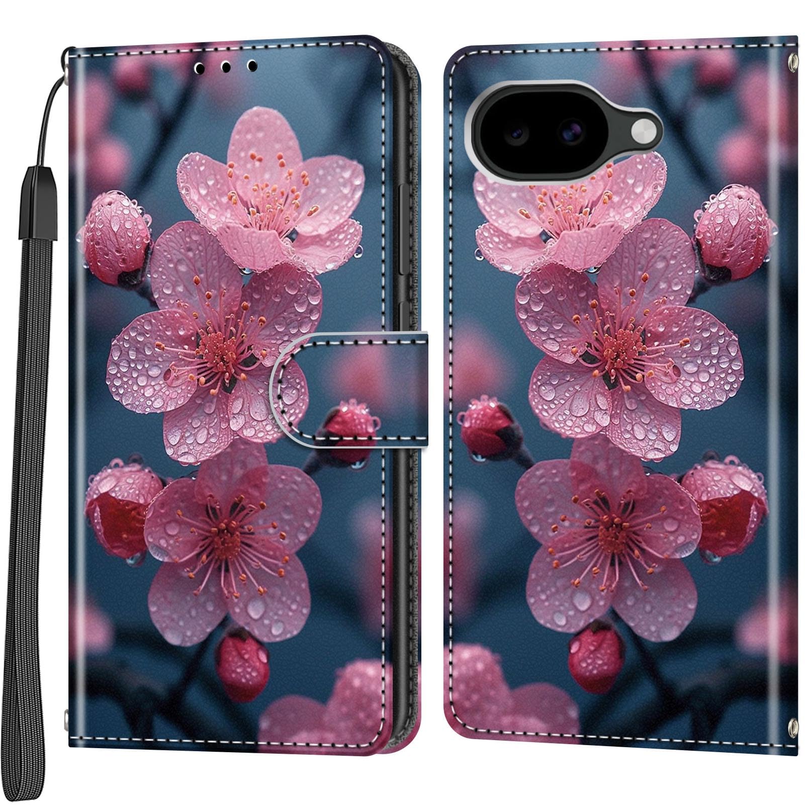 Handyhülle für Google Pixel 10a Hüllen Premium Leder Case Klappbar Wallet Magnet Kartenfach Standfunktion Schutzhülle kompatibel mit Google Pixel 10a Hülle,Blume
