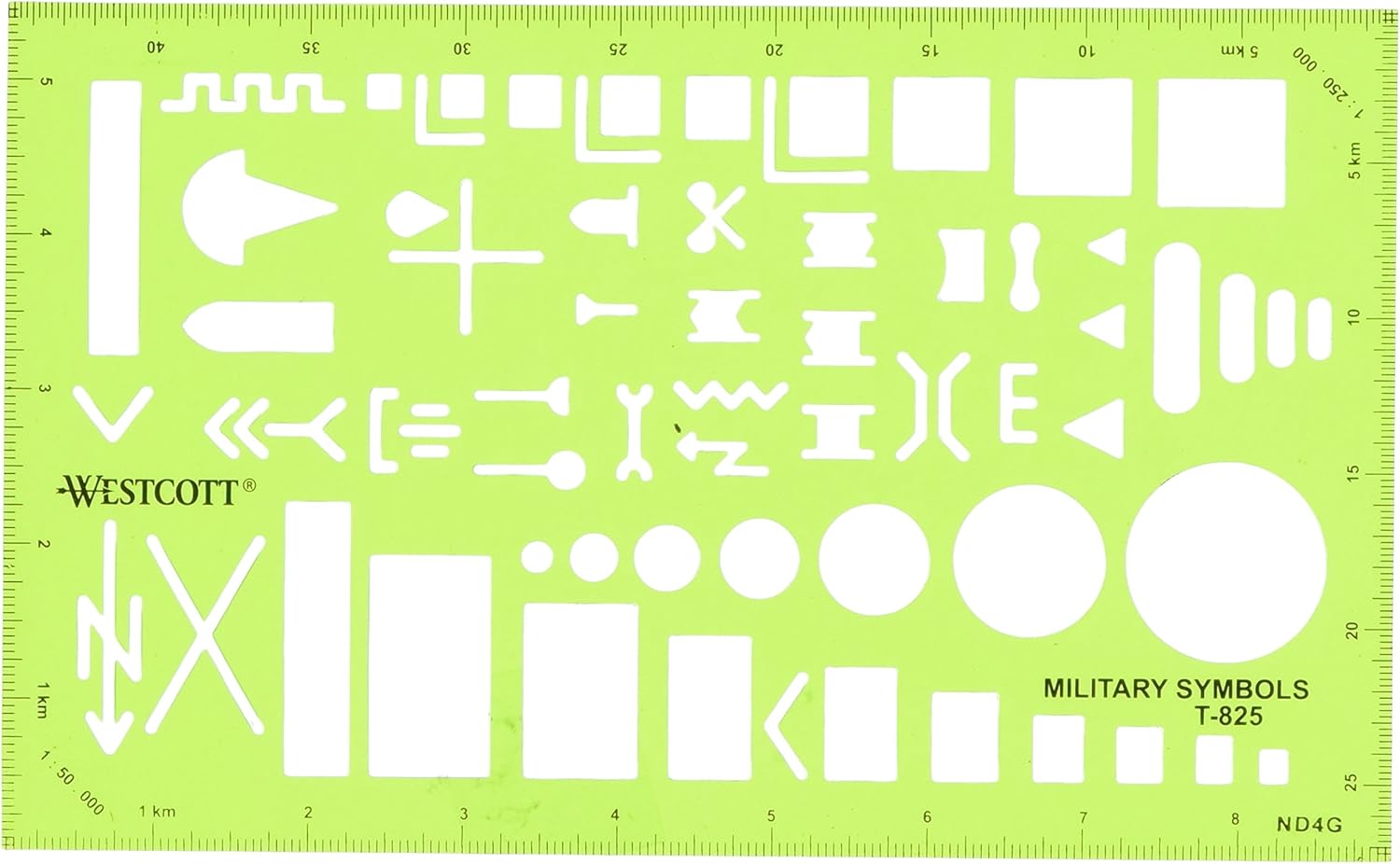Westcott Technical Military Drawing Template (T-825) : Office Products