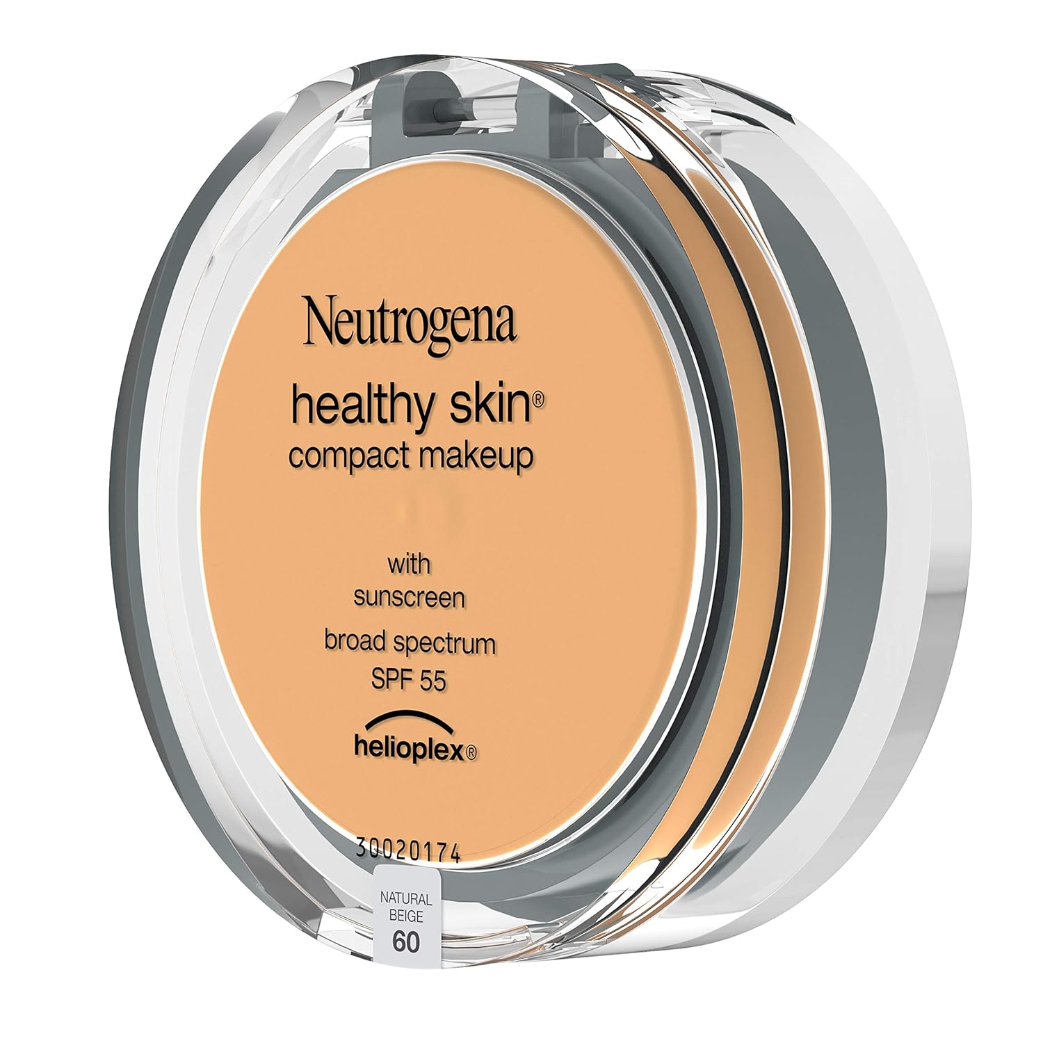 Neutrogena Healthy Skin Compact Lightweight Cream Foundation Makeup with Vitamin E Antioxidants, Non-Greasy Foundation with Broad Spectrum SPF 55, Natural Beige 60, .35 oz : Beauty