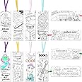 60 Pieces Color Your Own Bookmarks DIY Coloring Paper Bookmarks for Teachers Students Classroom Rewards Supplies(Elegant Style)