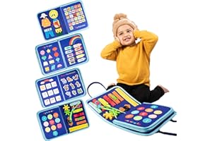THE CROWD SHOP SOMETHING FOR EVERYONE Montessori Busy Book for Toddlers 1-3, Educational 8 in 1 Preschool Learning Activities - Busy Board for 1+ Year Old, Engage, Educate, Entertain! Fine Motor Skills, Quiet Activities