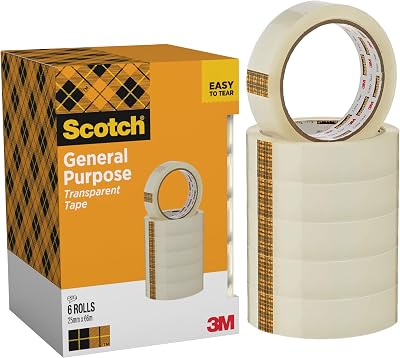 Scotch 508 Transparent Tape Pack of 6 Rolls 25 mm x 66 m General Purpose