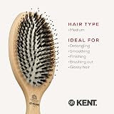 KENT PF01 Large Cushion Hairbrush Nylon Bristle Beechwood Smoothing Detangling view 6