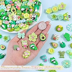 100Pcs Green Slime Charms Assorted Cute Decoden