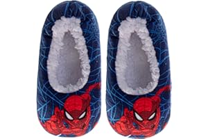 Josmo Slipper Socks for Boys - Plush Soft Cozy SlipOn Sock Slippers with Grip - Cars SpiderMan Paw Patrol TMNT Sonic Toy Story (Sizes: 5-10 Toddlers / 11-12 Little Kids)