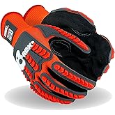 MAGID T-REX Flex Series Impact Gloves with Knuckle & Finger Protection, ANSI A1 Cut Resistant, Size 9/Large, NitriX Grip Work Gloves, 1 Pair, TRX400
