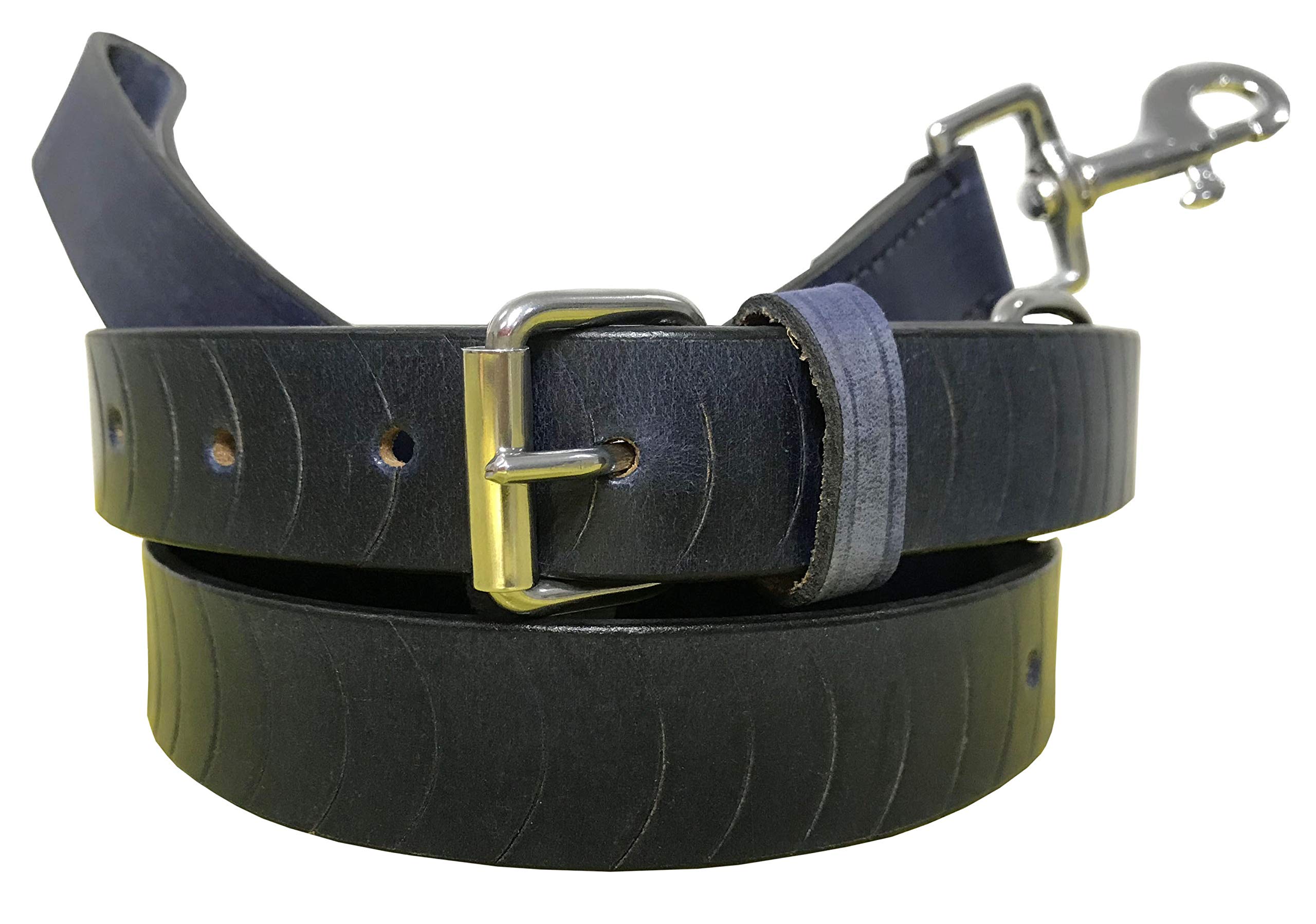 BRADLEY CROMPTON Genuine Leather Matching Pair Dog Collar and Lead Set S